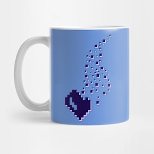 Dissolving pixel heart Mug